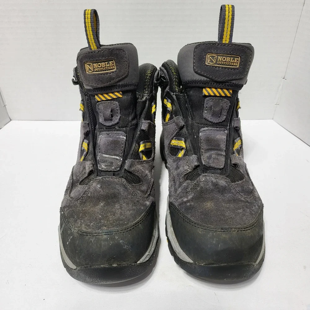 Noble Outfitters Mens All-Around Waterproof Hiking Boots Gray Yellow 9.5 R*